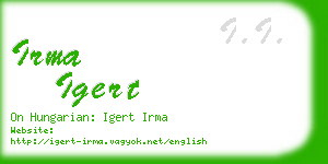irma igert business card